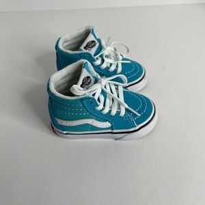 Vans Sk8-Hi High Top Unisex Blue White Toddler Sneakers